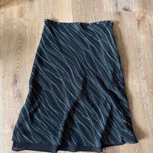 Merona Black and white striped midi skirt Size S